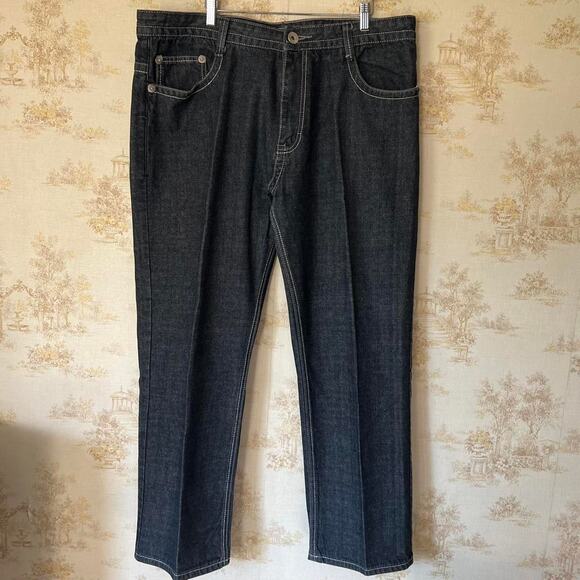 Crazy Y2K Clench Wing Embrodered Black Baggy Pants Size 40x32” - Picture 3 of 8